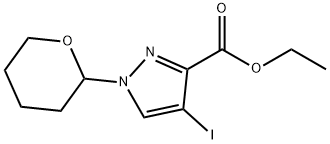 Ethyl 4-iodo-1-(tetrahydro-2H-pyran-2-yl)-1H-pyrazole-3-carboxylate Struktur