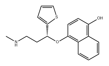 1-Naphthalenol, 4-[(1R)-3-(methylamino)-1-(2-thienyl)propoxy]- Struktur