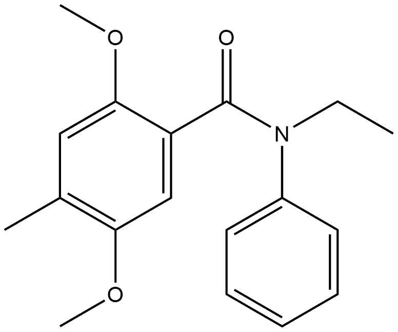 N-Ethyl-2,5-dimethoxy-4-methyl-N-phenylbenzamide Struktur