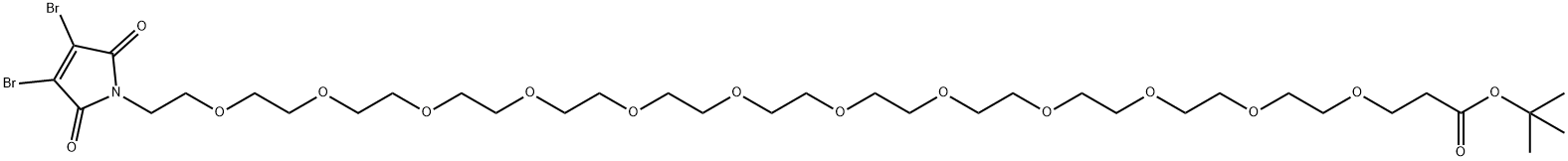 4,7,10,13,16,19,22,25,28,31,34,37-Dodecaoxanonatriacontanoic acid, 39-(3,4-dibromo-2,5-dihydro-2,5-dioxo-1H-pyrrol-1-yl)-, 1,1-dimethylethyl ester Struktur