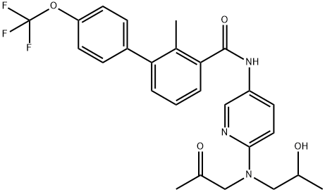 [1,1'-Biphenyl]-3-carboxamide, N-[6-[(2-hydroxypropyl)(2-oxopropyl)amino]-3-pyridinyl]-2-methyl-4'-(trifluoromethoxy)- Struktur