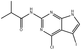 N-(4-chloro-5-iodo-7H-pyrrolo[2,3-d]pyrimidin-2-yl)isobutyramide 结构式