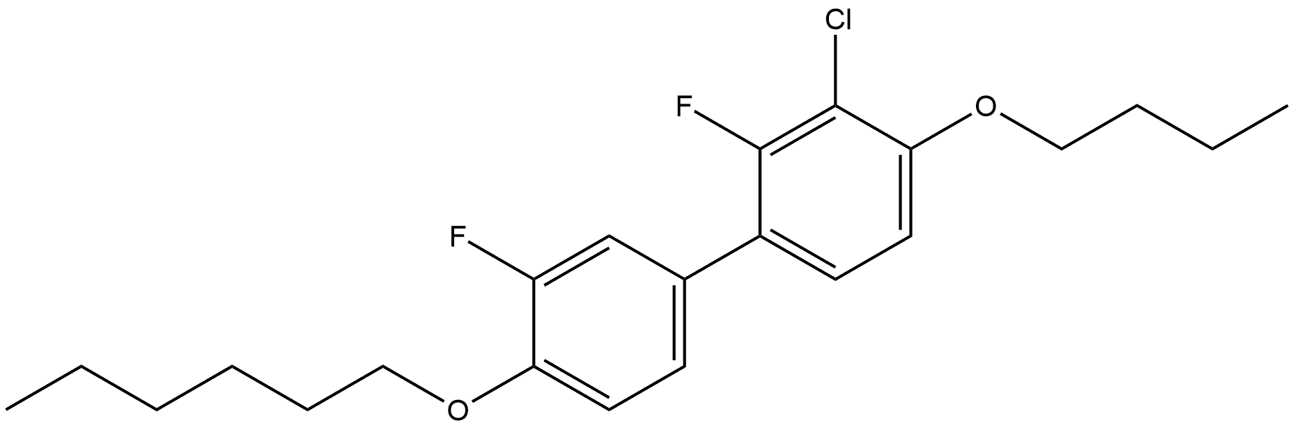 4-Butoxy-3-chloro-2,3'-difluoro-4'-(hexyloxy)-1,1'-biphenyl Struktur