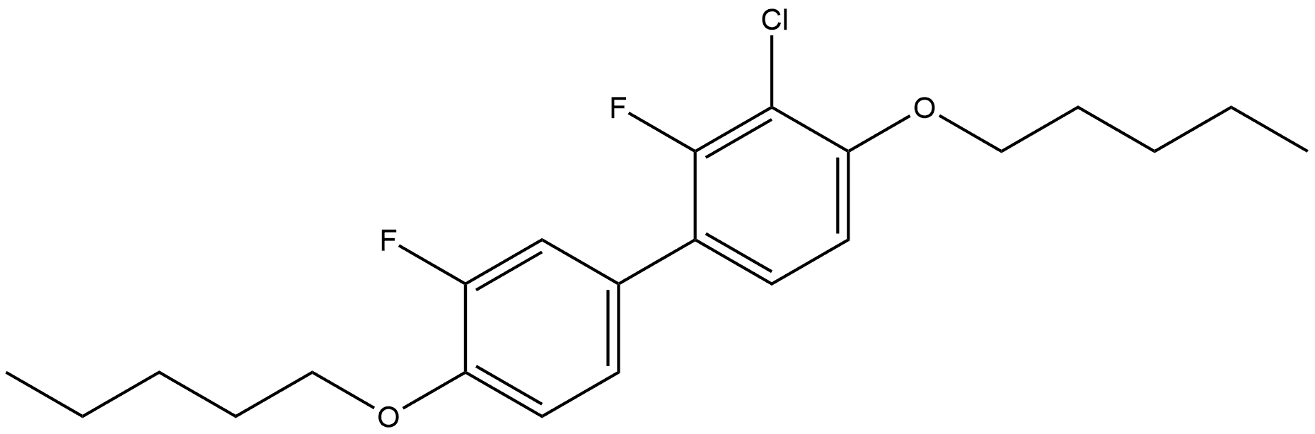 3-Chloro-2,3'-difluoro-4,4'-bis(pentyloxy)-1,1'-biphenyl 结构式