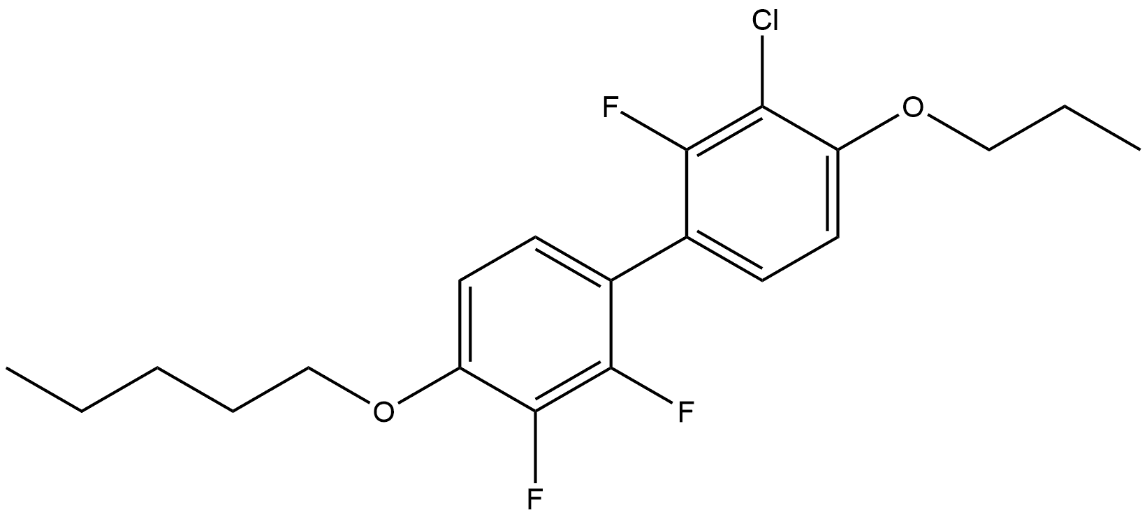 3-Chloro-2,2',3'-trifluoro-4'-(pentyloxy)-4-propoxy-1,1'-biphenyl Structure