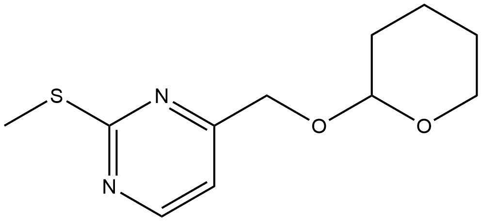 2-(Methylthio)-4-[[(tetrahydro-2H-pyran-2-yl)oxy]methyl]pyrimidine Struktur