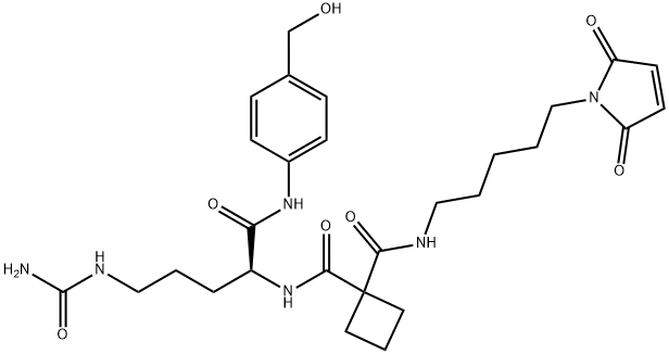 Mal-cyclobutane-1,1-dicarboxamide-Cit-PAB,1799663-03-8,结构式