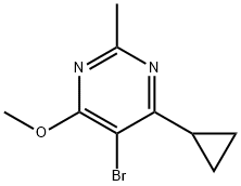 Pyrimidine, 5-bromo-4-cyclopropyl-6-methoxy-2-methyl- Structure