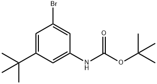 Carbamic acid, N-[3-bromo-5-(1,1-dimethylethyl)phenyl]-, 1,1-dimethylethyl ester Structure