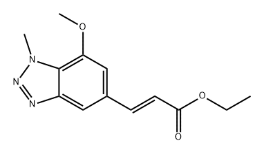 (E)-3-(7-甲氧基-1-甲基-1H-苯并[D][1,2,3]三唑-5-基)丙烯酸乙酯, 1799973-79-7, 结构式