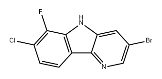 3-溴-7-氯-6-氟-5H-吡啶[3,2-B]吲哚, 1800346-76-2, 结构式