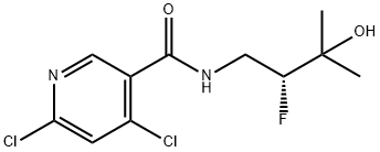 3-Pyridinecarboxamide, 4,6-dichloro-N-[(2R)-2-fluoro-3-hydroxy-3-methylbutyl]- Structure