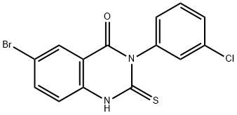 6-Bromo-3-(3-chlorophenyl)-2-thioxo-2,3-dihydroquinazolin-4(1H)-one Structure