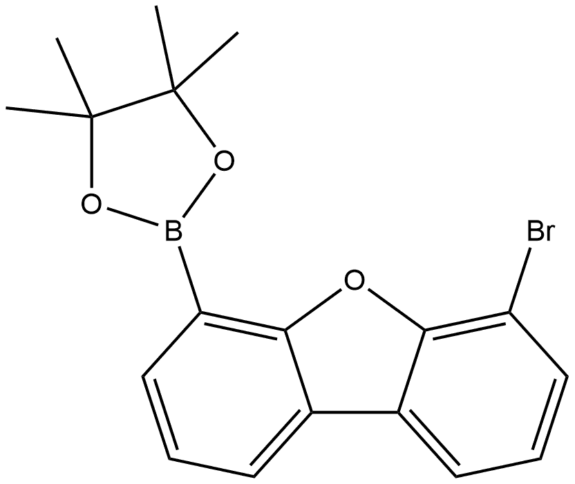 4-BROMO-6-(4,4,5,5-TETRAMETHYL-1,3,2-DIOXABOROLAN-2-YL)DIBENZOFURAN,1801142-52-8,结构式