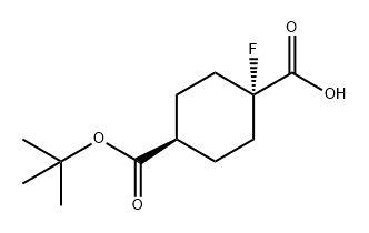 1,4-Cyclohexanedicarboxylic acid, 1-fluoro-, 4-(1,1-dimethylethyl) ester, cis- 结构式