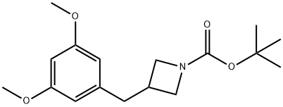 1-Azetidinecarboxylic acid, 3-[(3,5-dimethoxyphenyl)methyl]-, 1,1-dimethylethyl ester Structure