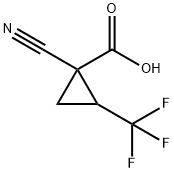 1-cyano-2-(trifluoromethyl)cyclopropane-1-carboxylic acid Struktur