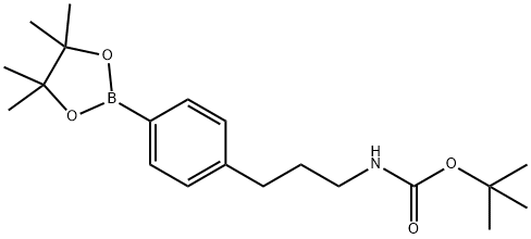 Carbamic acid, N-[3-[4-(4,4,5,5-tetramethyl-1,3,2-dioxaborolan-2-yl)phenyl]propyl]-, 1,1-dimethylethyl ester 化学構造式