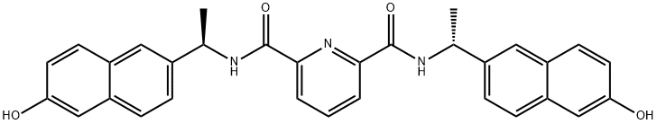 N2,N6-双[(1R)-1-(6-羟基-2-萘基)乙基]-2,6-吡啶二甲酰胺 结构式