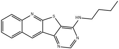 Pyrimido[4',5':4,5]thieno[2,3-b]quinolin-4-amine, N-butyl- 化学構造式