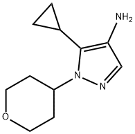1H-Pyrazol-4-amine, 5-cyclopropyl-1-(tetrahydro-2H-pyran-4-yl)- Struktur