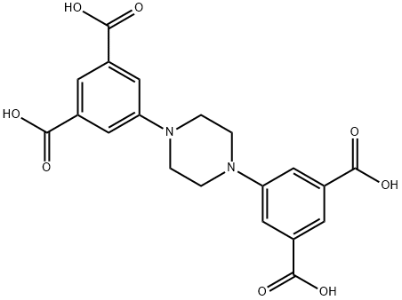 1,3-Benzenedicarboxylic acid, 5,5'-(1,4-piperazinediyl)bis- Struktur