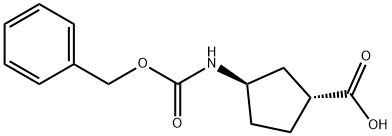 Cyclopentanecarboxylic acid, 3-[[(phenylmethoxy)carbonyl]amino]-, (1R-trans)- (9CI),180323-35-7,结构式