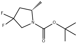 1-Pyrrolidinecarboxylic acid, 4,4-difluoro-2-methyl-, 1,1-dimethylethyl ester, (2S)- Structure