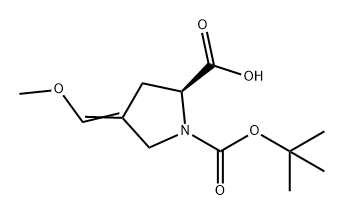 1,2-Pyrrolidinedicarboxylic acid, 4-(methoxymethylene)-, 1-(1,1-dimethylethyl) ester, (2S)- Structure