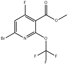 Methyl 6-bromo-4-fluoro-2-(trifluoromethoxy)pyridine-3-carboxylate 结构式