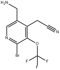 5-(Aminomethyl)-2-bromo-3-(trifluoromethoxy)pyridine-4-acetonitrile Struktur