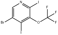5-Bromo-2,4-diiodo-3-(trifluoromethoxy)pyridine,1803470-51-0,结构式