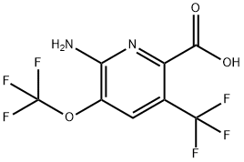2-Amino-3-(trifluoromethoxy)-5-(trifluoromethyl)pyridine-6-carboxylic acid 结构式