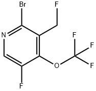 2-Bromo-5-fluoro-3-(fluoromethyl)-4-(trifluoromethoxy)pyridine 结构式