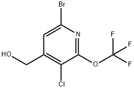 6-Bromo-3-chloro-2-(trifluoromethoxy)pyridine-4-methanol Structure