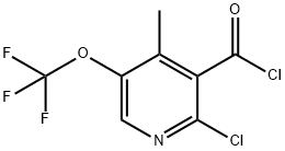 2-Chloro-4-methyl-5-(trifluoromethoxy)pyridine-3-carbonyl chloride,1803616-36-5,结构式