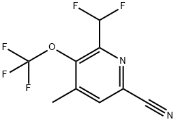 6-Cyano-2-(difluoromethyl)-4-methyl-3-(trifluoromethoxy)pyridine Structure