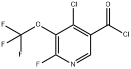 4-Chloro-2-fluoro-3-(trifluoromethoxy)pyridine-5-carbonyl chloride,1803647-11-1,结构式