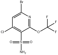 6-Bromo-4-chloro-2-(trifluoromethoxy)pyridine-3-sulfonamide,1803661-64-4,结构式
