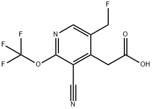 3-Cyano-5-(fluoromethyl)-2-(trifluoromethoxy)pyridine-4-acetic acid,1803665-43-1,结构式