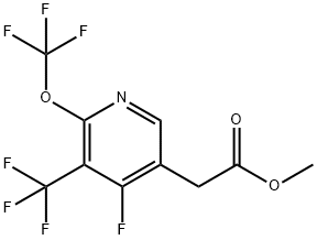 Methyl 4-fluoro-2-(trifluoromethoxy)-3-(trifluoromethyl)pyridine-5-acetate,1803676-58-5,结构式