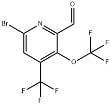 6-Bromo-3-(trifluoromethoxy)-4-(trifluoromethyl)pyridine-2-carboxaldehyde 结构式