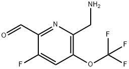 2-(Aminomethyl)-5-fluoro-3-(trifluoromethoxy)pyridine-6-carboxaldehyde 结构式