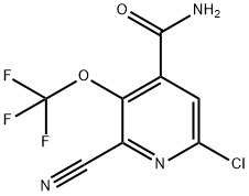 6-Chloro-2-cyano-3-(trifluoromethoxy)pyridine-4-carboxamide 结构式