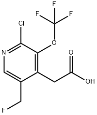 2-Chloro-5-(fluoromethyl)-3-(trifluoromethoxy)pyridine-4-acetic acid,1803701-54-3,结构式