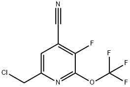 6-(Chloromethyl)-4-cyano-3-fluoro-2-(trifluoromethoxy)pyridine 结构式