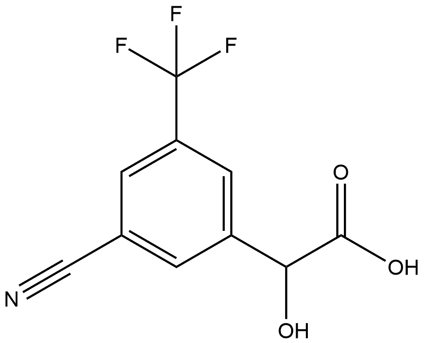 Benzeneacetic acid, 3-cyano-α-hydroxy-5-(trifluoromethyl)- Structure