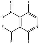 3-(Difluoromethyl)-2,5-diiodo-4-nitropyridine 结构式