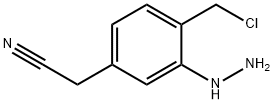 4-(Chloromethyl)-3-hydrazinylphenylacetonitrile Struktur