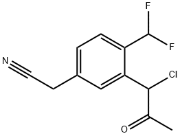 3-(1-Chloro-2-oxopropyl)-4-(difluoromethyl)phenylacetonitrile Struktur